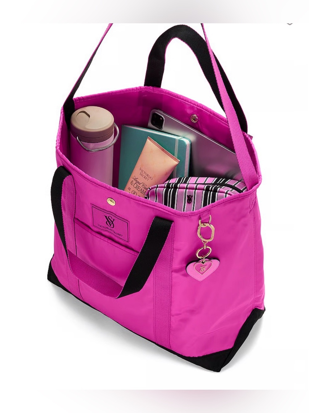 Victoria’s Secret Carry All Tote Pink & Black Bag NWT large purse